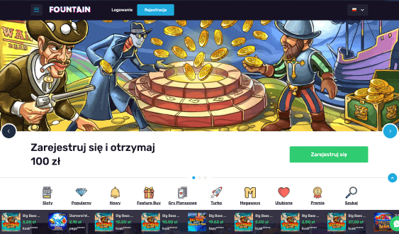 Strona internetowa Fontan Wejdź na oficjalną stronę kasyna Fontan